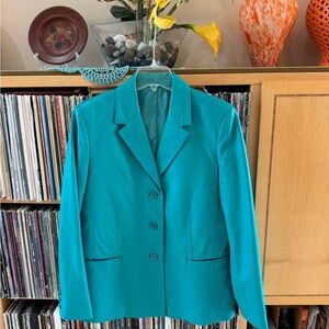 PRICE DROP: VTG NW/OT LUXURIOUS PEACOCK GREEN LAMBSKIN LEATHER JKT, L, by SCOUT
